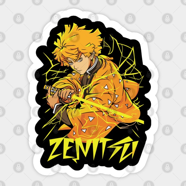 Demon Slayer Zenitsu First Form Glow Sticker by Otaku Vibes